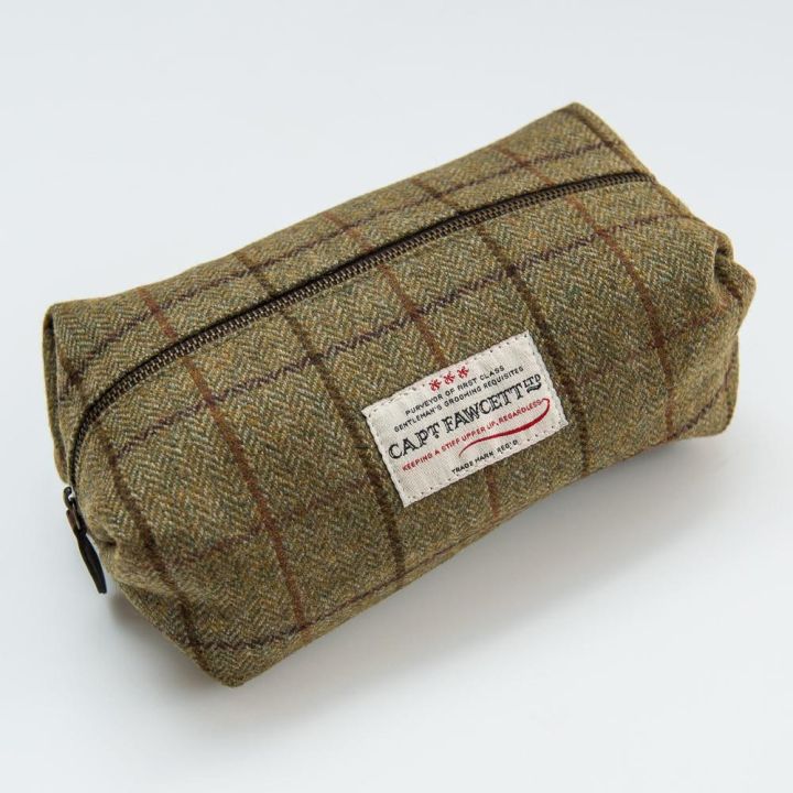 Captain Fawcett Tweed Washbag - Abrahams Store Captain Fawcett Tweed Washbag - Abrahams Store