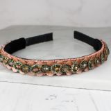 Glass Beaded Hairbands - Rose Gold