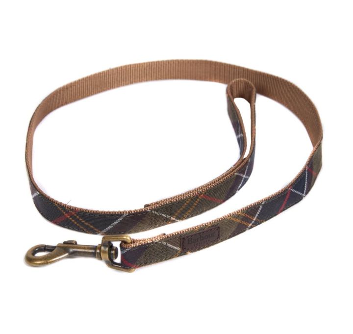 Barbour bing Dog Lead in Brown Tartan Abrahams Store