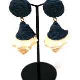 Narratives Shell and Navy Earrings
