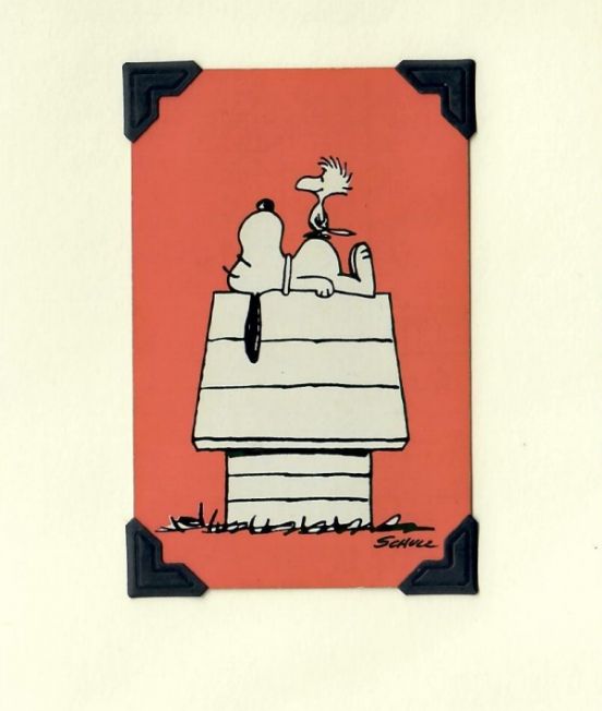 Vintage Playing Cards Greetings Card - Snoopy & Woodstock