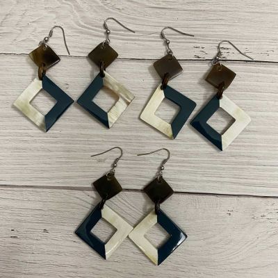 Jewellery Navy lacquer earrings