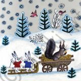 Rabbits and Squirrel Christmas Card
