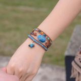 Blue Apatite bracelet worn