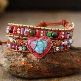 Heart shaped jasper bracelet