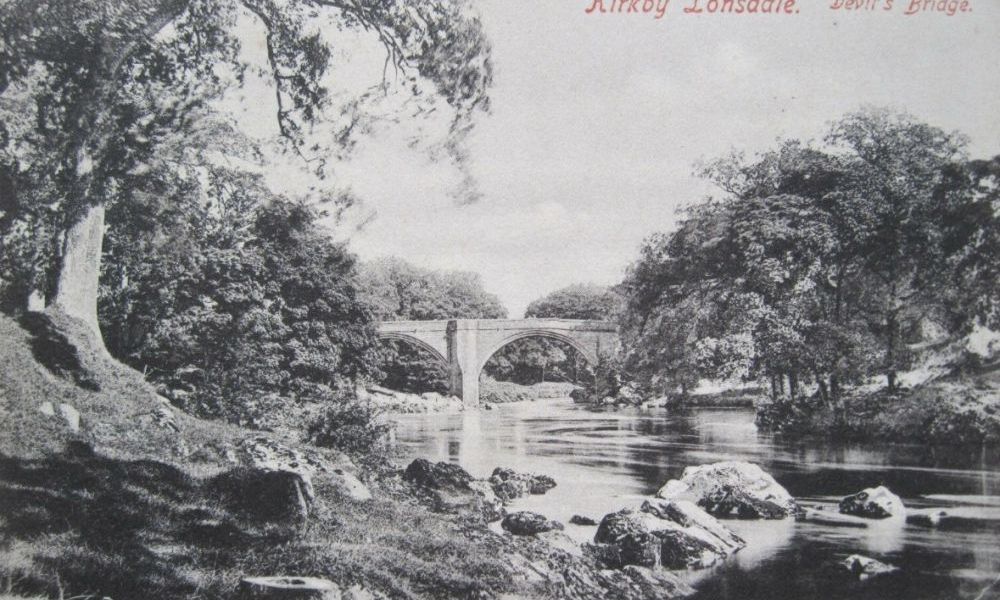 Postcard of Devils Bridge. Kirkby Lonsdale