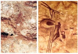 Cave Painting of honey gathering