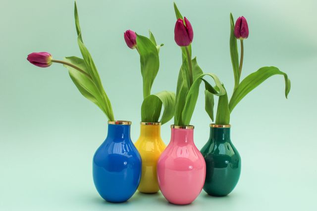 Small enamel vases