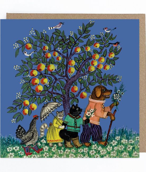 Kapelki Art Animals and Apple Tree Card