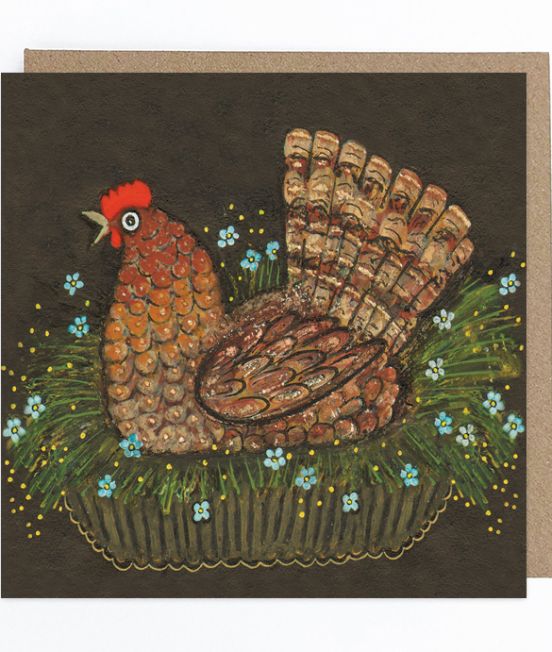 Kapelki Art Brown Hen Card