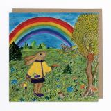 Kapelki Art Rainbow Rabbit Card