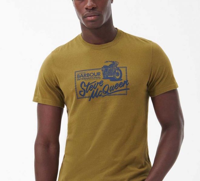 Barbour International Eddie T Shirt in Archive Olive £42