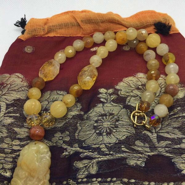 Amber & Quartz necklace