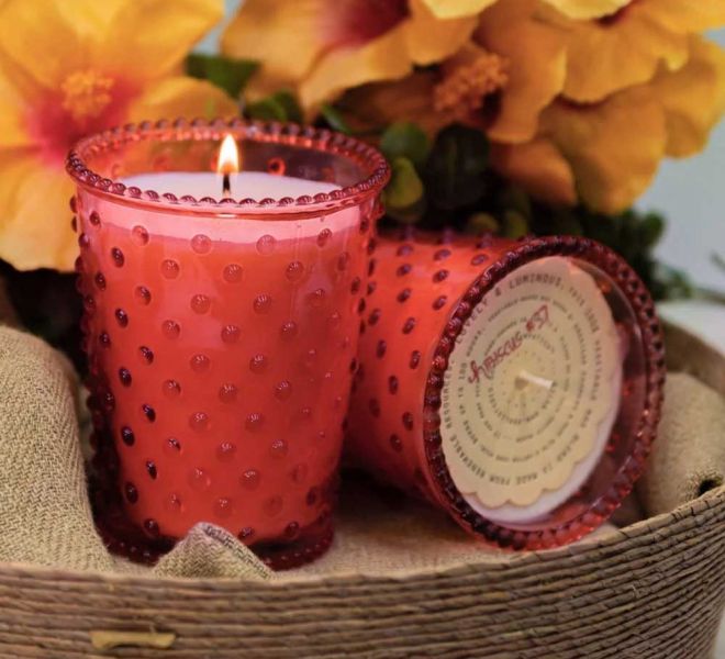Hobnail Hibiscus Candle