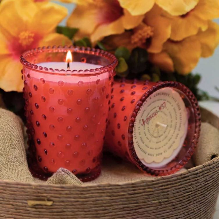 Hobnail Hibiscus Candle