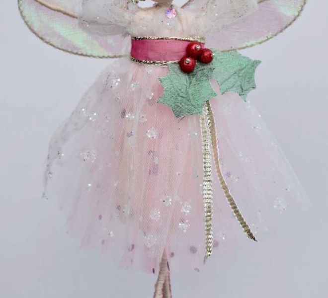 Tree Decoration Pink Frosted Fairy