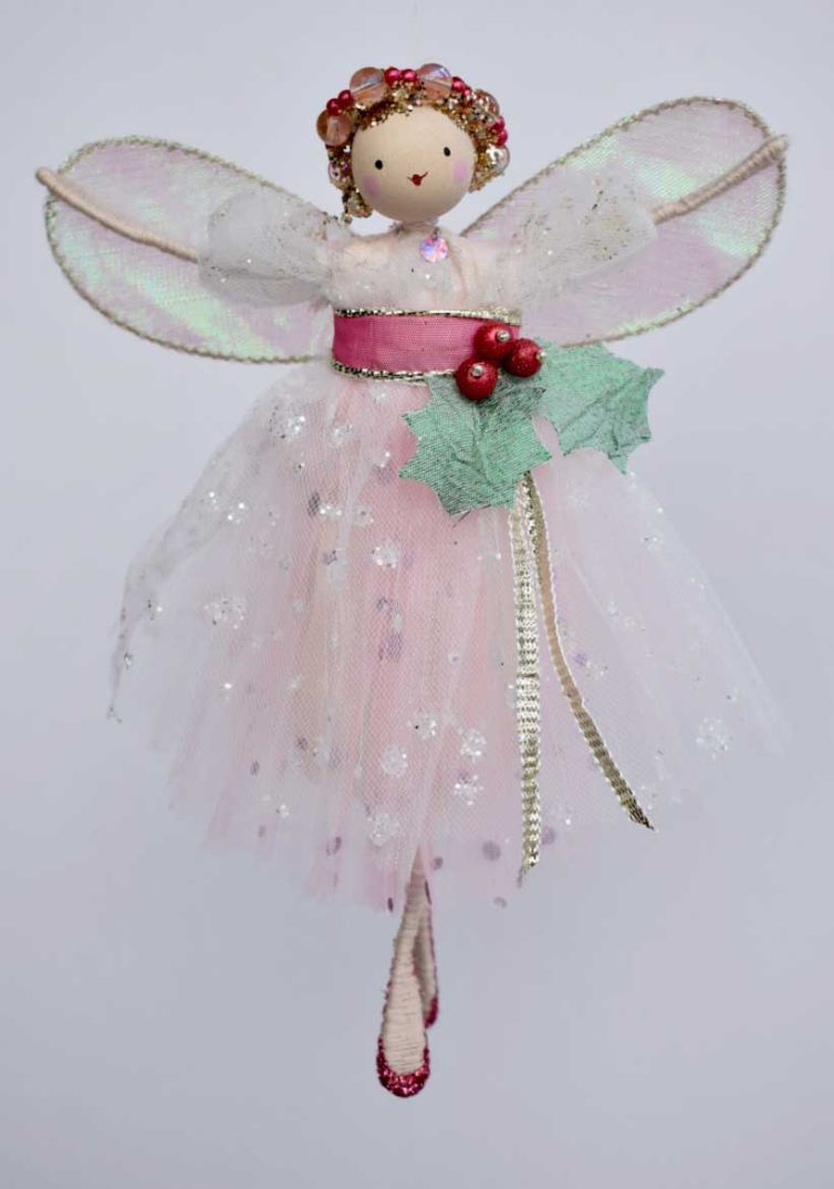 Tree Decoration Pink Frosted Fairy