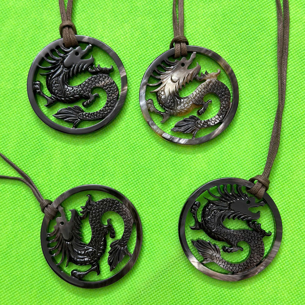AW25-Horn-jewellery-Dragon-pendant Horn Jewellery - dragon pendant