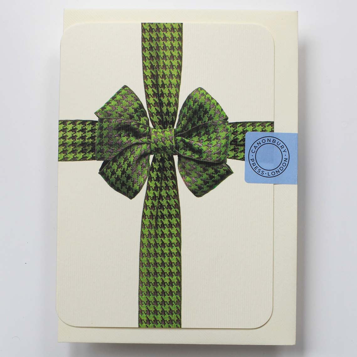 Canonbury card green ribbon