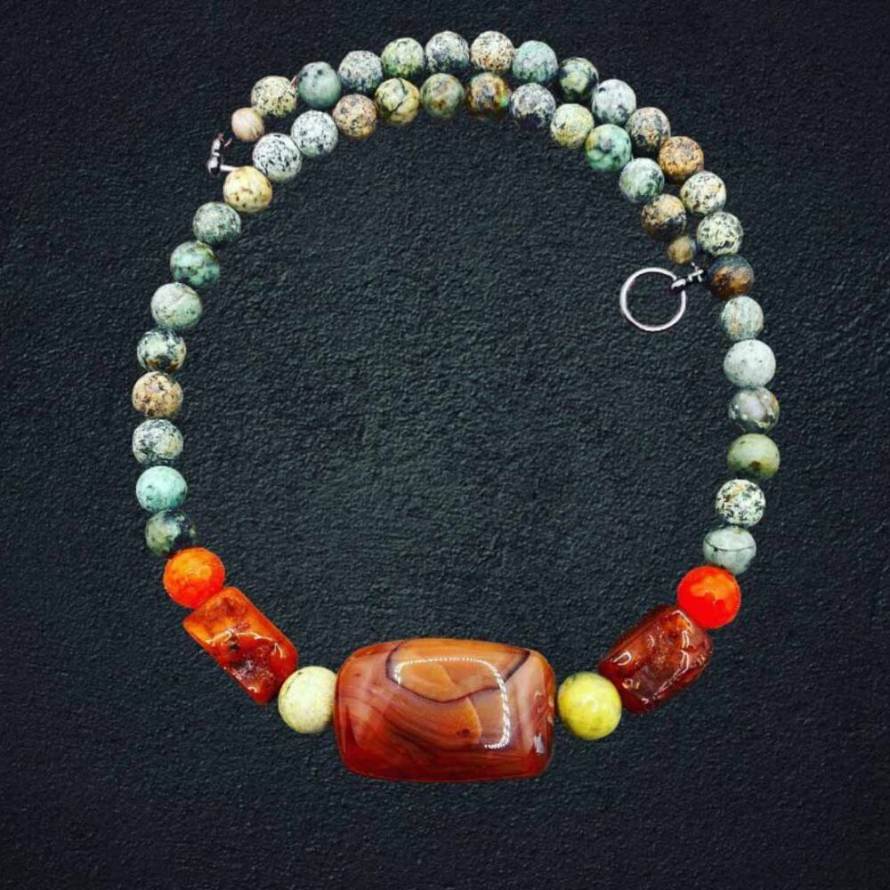 SS24 Lene Santora Amber necklace with mixed stones £160