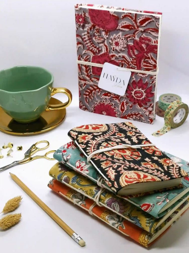 notepad with block print