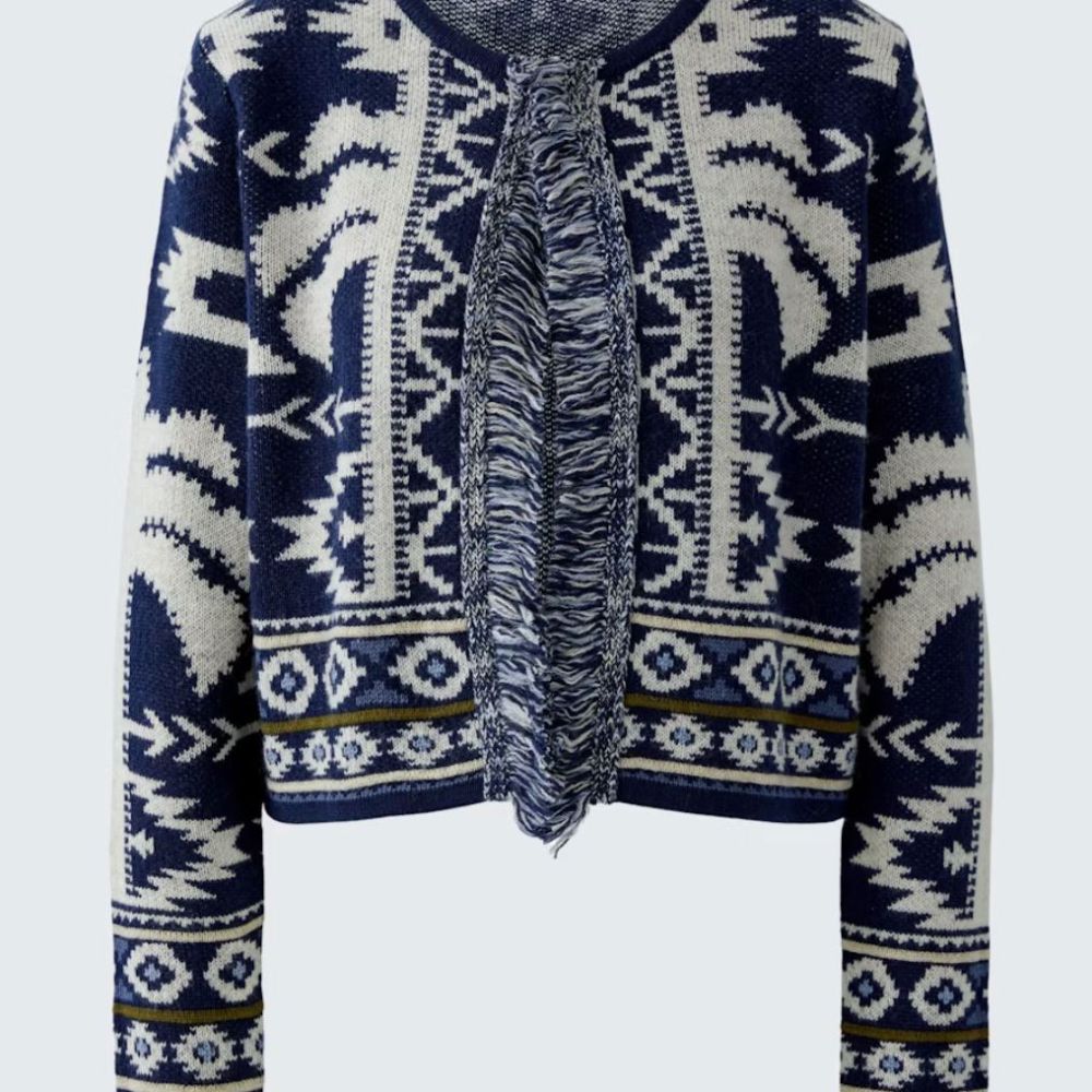 Oui Cardigan - dark blue white