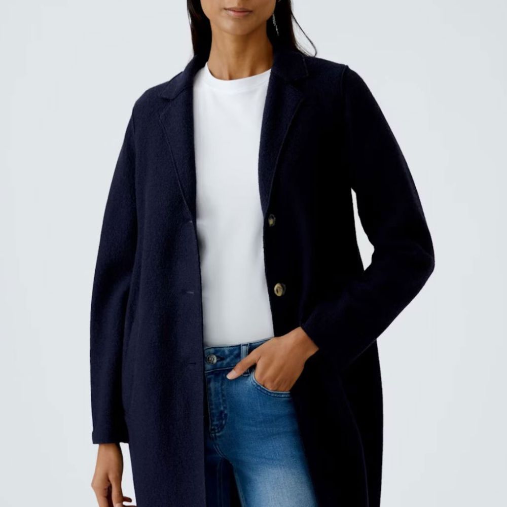 Oui Jacket - boiled wool navy