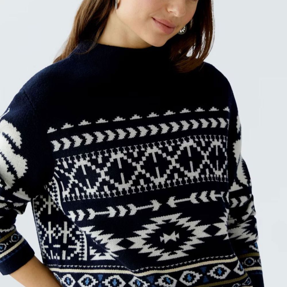 Oui Sweater - dark blue white