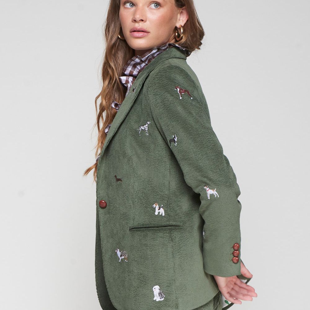 Vilagallo Jacket Heather Embroidery Verde