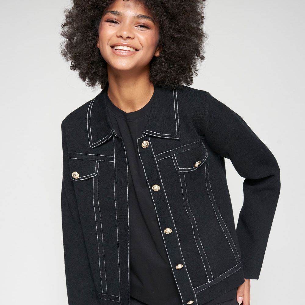 Vilagallo Jacket Vaquero Black Ecru
