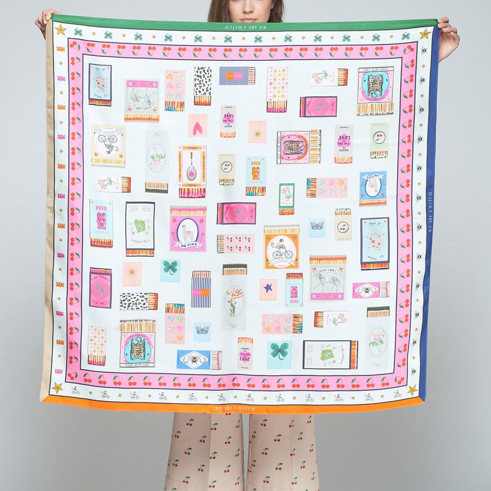 Vilagallo Silk Scarf Matchbox Print