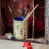 Pencil tidy with pencils
