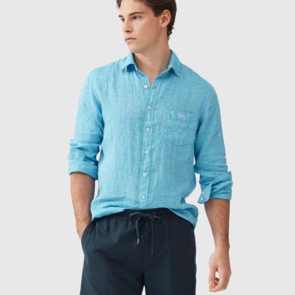 Rodd&Gunn Coromandel 2 Long Sleeve Sports Fit Shirt aqua