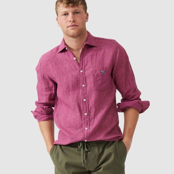 Rodd&Gunn Coromandel 2 Long Sleeve Sports Fit Shirt red pink