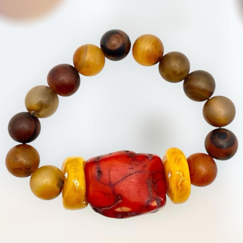 SS26-Jewellery-Coral-&-Amber-Beads Coral & Amber & Beads