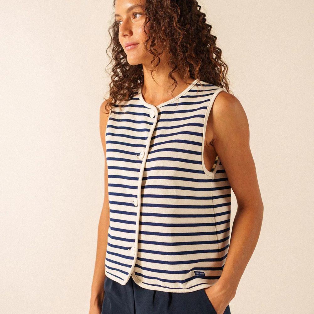 SS26-Saint-James-Gouville-Vest-ecru_marine-2 Saint James Gouville Vest ecru/marine