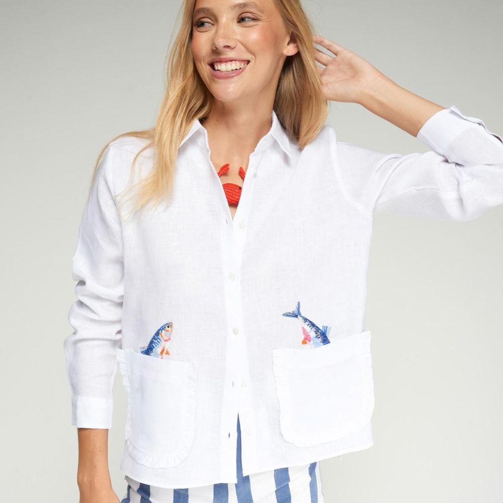 SS26-Vilagallo-embroidered-fish-shirt Vilagallo embroidered fish shirt