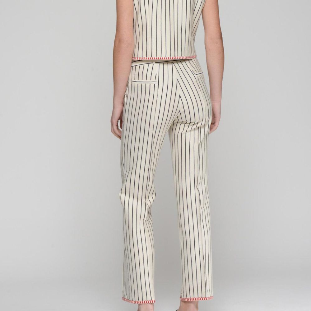 SS26-Vilagallo-striped-trousers-with-red-trim- Vilagallo striped trousers with red trim