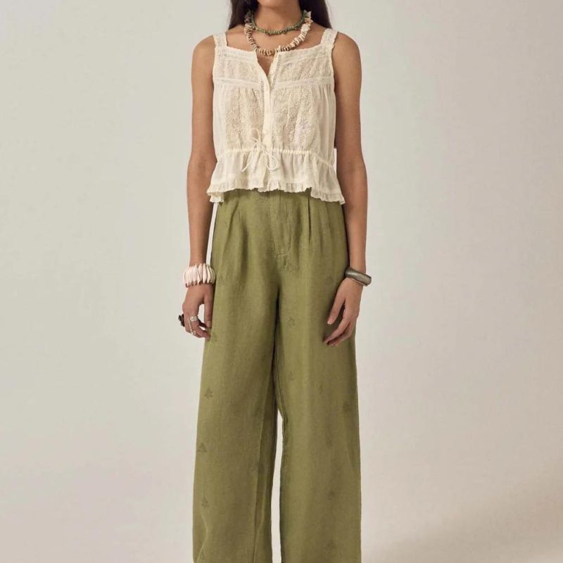 SS26-Womens-Maison-Hotel-Otto-pant-moss Maison Hotel Otto pant moss